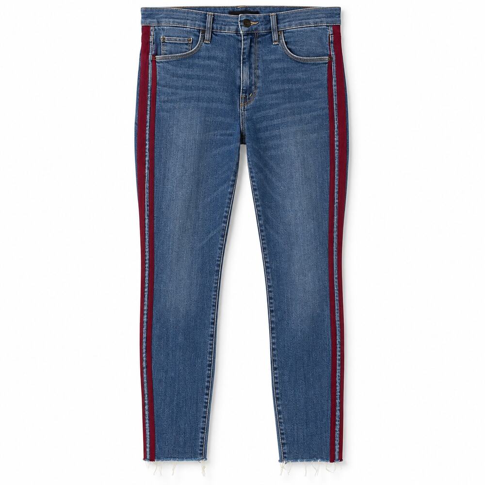 Mother Jeans The Looker Fray 29 Red Stripes